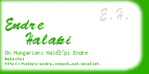 endre halapi business card